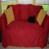 Red suede slipcover